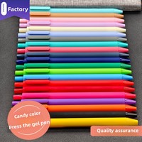 Stylo Gel Publicitaire Personnalisé Macaron Nouveau 0,5 mm en Plastique à Pression avec Encre Multicolore, Recharge Logo, Non Effaçable, Version Améliorée, Vente en Gros