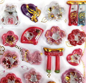 Autocollants 3D en relief pour enfants, motif <span class=keywords><strong>fleur</strong></span> de <span class=keywords><strong>cerisier</strong></span> japonaise, décoration amusante et créative, art de la peinture diamantée - Product Image 6