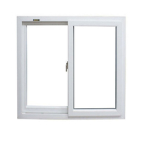 Ventanas de PVC Blancas Estilo Europeo, Ventana Corredera Interior de Doble Vidrio, Color Blanco