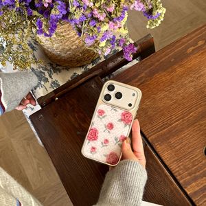 Funda para Teléfono Apple iPhone 17 Pro Max con Diseño <span class=keywords><strong>de</strong></span> Rosa <span class=keywords><strong>de</strong></span> Goma <span class=keywords><strong>de</strong></span> Mascar, Funda con Borde Plateado y Galvanoplastia para iPhone 17 - Product Image 4