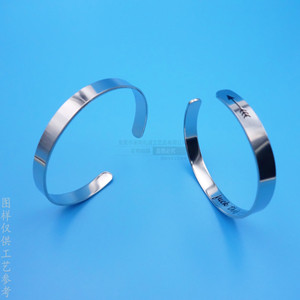 Bracelet en acier inoxydable en forme de C, gravé d'un motif flèche, ouvert, bijou cadeau - Product Image 2