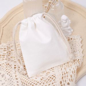 Wholesale Personalized Beige Muslin Bag Custom Small Cotton Drawstring Bag Pouch for <b>Bracelet</b> Storage Bag - Product Image 2