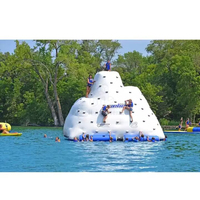 Toboggan flottant gonflable en bâche PVC de 0,9 mm avec logo et couleurs personnalisés, taille pour parc aquatique, tour d'escalade sur glace