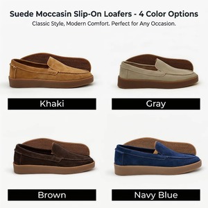 Mocasines de Cuero Hechos a Mano para Hombre, Zapatos Casuales de Negocios con Aumento de Altura - Product Image 1