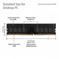 Memoria RAM DDR4 2666 3200MT/s para PC, 8G 16G DIMM, Rigurosamente Probada para una Computación Diaria Confiable