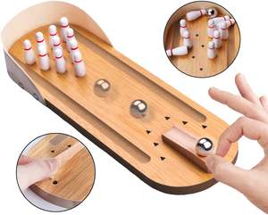 ชุดเกมโบว์ลิ่งมินิตั้งโต๊ะไม้แบบโค้งสำหรับโต๊ะสำนักงานบรรเทาความเครียด - Product Image 5