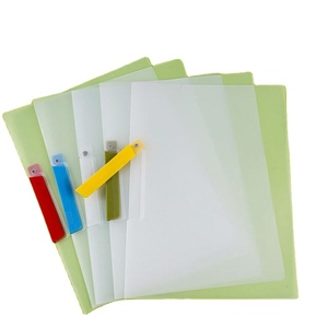Protège-documents transparent format Lettre en PP épaissi avec clip coulissant verrouillable - Product Image 1