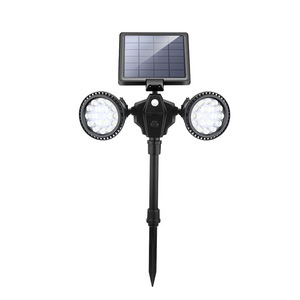 Luces Solares para Jardín, Focos LED de Doble Cabezal con Panel Solar, Montaje en Pared, Resistentes al Agua, Iluminación Exterior para Patio - Product Image 3