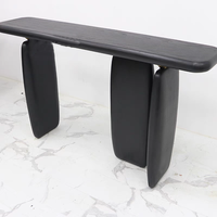 Table console en bois noir pour salon moderne, hôtel, villa, couloir, décoration, table haute à trois pieds, meubles Foshan