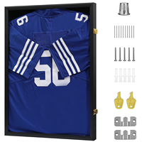 Moderner Sporttrikot-Präsentationsrahmen mit Glas und schwarzem Holzrahmen für Fußball-Erinnerungsstücke