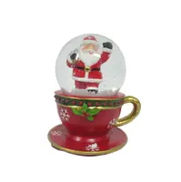 Artesanato de resina personalizado, papai noel vermelho figura copo de cristal bola de cristal decoração de natal globo de vidro de neve