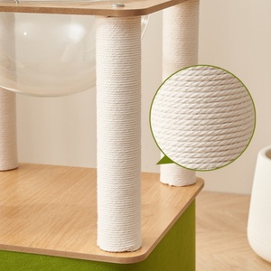 2024 Modern lüks kedi ağacı Scratcher kulesi mobilya doğal Sisal tırmalama mesajları sürdürülebilir ahşap kedi kulesi - Product Image 6