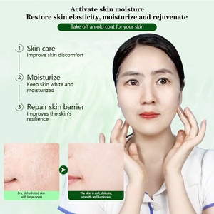 Masque en tissu végétalien soyeux et lisse pour le visage, apaisant et hydratant, sans huile, à l'aloe vera naturel, à l'hamamélis et à la vitamine C, marque privée OEM ODM - Product Image 2