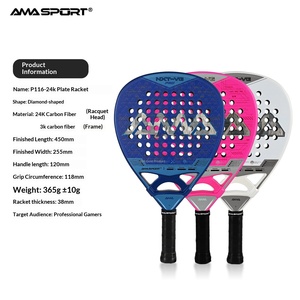 ไม้เทนนิส AMASPORT, ไม้พาเดลคาร์บอนไฟเบอร์ 24K, รุ่นฝึกซ้อม/แข่งขัน - Product Image 5