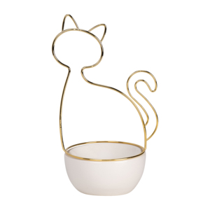 <b>Cat</b> Shape Trinket Tray Ceramic Jewelry Holder For Bedroom Decor Modern <b>Ring</b> Organizer - Product Image 4