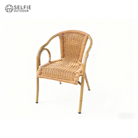 Chaise de salle à manger d'extérieur traditionnelle en alliage d'aluminium avec impression couleur intégrale Modèle WA-2082/WA-2066