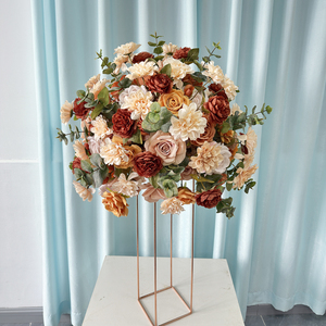 Customization Romantic Dreamy Artificial Flower <b>Table</b> <b>Runner</b> Mixed Flower Ball Autumn Centerpiece Arrangement <b>Wedding</b> Decoration - Product Image 6