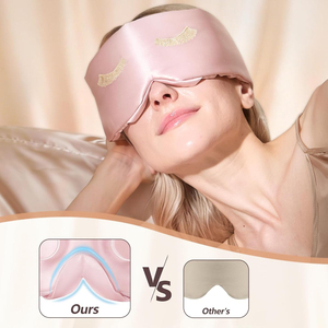 Masque de sommeil 3D en pure soie pour femmes, luxe, 100% soie de mûrier 22 Momme, masque contour 3D pour les yeux, idéal pour les extensions de cils, sans pression sur les yeux - Product Image 4