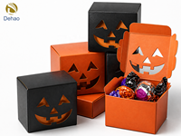 Boîte en carton personnalisée pour bonbons d'Halloween en forme de citrouille avec fenêtre et logo pour cadeaux de fête et emballage de friandises