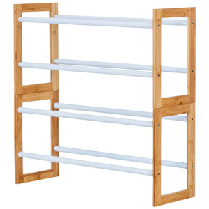 <b>Extendable</b> Multi Layer <b>Shoe</b> <b>Rack</b> Bamboo Material Freestanding Dustproof For Doorway Dormitory Hallway - Product Image 5