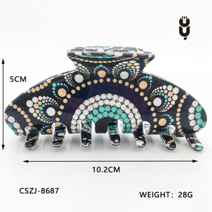 YIYI-Pinza para el pelo con estampado uv para mujer, pinza para el pelo de acetato con diseño personalizado de fábrica, clásica, coreana, venta al por mayor - Product Image 6