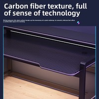 Bureau d'ordinateur en métal pour la maison, le gaming e-sport, le bureau, bureau d'étude minimaliste avec motif en fibre de carbone, modèle As854682