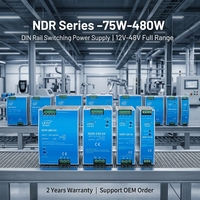 Alimentation industrielle sur rail DIN 76,8 W NDR-75 12 V 24 V 48 V Convertisseur AC-DC avec PFC actif Sortie simple