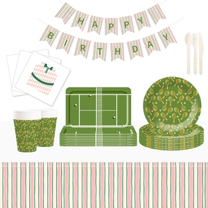 Juego de Vajilla Desechable DAMAI con Temática Deportiva, Plato de Papel con Diseño de Bádminton, Incluye Platos, Vasos y Servilletas para Fiestas de Cumpleaños Infantiles - Product Image 1