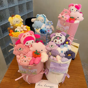 Set Regalo per la Festa della Mamma all'Ingrosso, Bouquet di Fiori di Peluche Cartoon, Simpatici Animali di Peluche <span class=keywords><strong>Anime</strong></span>, Bambole Giocattolo - Product Image 1