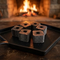 Charbon de bambou noir pour chicha, fabriqué à la machine, allumage instantané, sans fumée, haute teneur en carbone, moins de cendres, sans étincelles, encens chicha