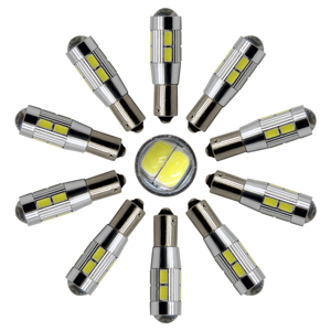 หลอดไฟมุมโค้งสีขาว ADT 12V DC รุ่น H21W BAY9S BA9S T4W BAX9S 5630 10SMD LED สำหรับไฟถอยหลังรถยนต์ - Product Image 4
