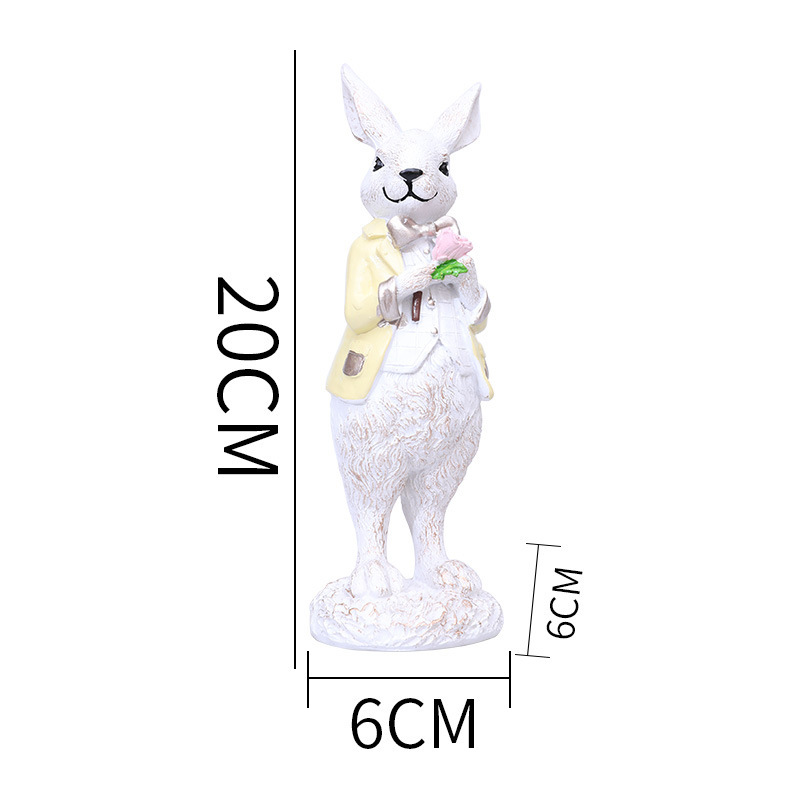 Yellow Clothes Pink Flower Rabbit