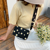 Nouveau Sac d'Été Frais pour Femme 2024, Sac à Fleurs Imprimé Chrysanthème, Sac à Bandoulière et Travers pour Fille