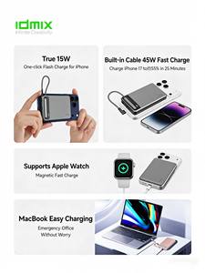 Batería Externa de Carga Rápida de 45W y 10000mAh con Cable Integrado para iPhone Serie 16/17, Paquete de Batería Portátil - Product Image 3