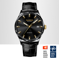 Reloj Mecánico Automático NH35 para Hombre con Logotipo Personalizado OEM, Movimiento Japonés, Correa de Cuero Genuino, Relojes Casuales