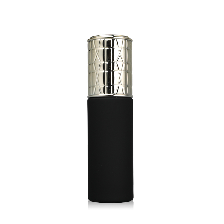 Wholesale Price Skin Care Container 40ml Round Empty Black Cosmetic Lotion Pump Glass Bottle