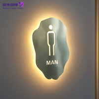 Enseigne lumineuse personnalisable en métal et acrylique avec télécommande pour logos de toilettes homme/femme, éclairage de canal, signalétique illuminée