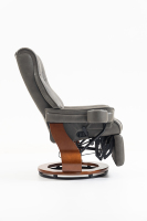 Fauteuil inclinable pivotant de style moderne avec revêtement en cuir PU et structure en bois pour salon