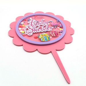 Nuovi prodotti 3D Art stampa torta del bambino decorazione acrilico Baby Shower torta Topper <span class=keywords><strong>per</strong></span> la festa di compleanno del bambino - Product Image 3