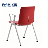 Chaise de formation moderne en plastique écologique avec accoudoirs et coussin souple, empilable, pieds en métal, pour bureau, réunion, école, visiteur, salle d'attente