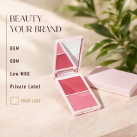 Créez votre logo – Palette de blush portable 2-en-1 crème et poudre, multi-couleurs, modulable, fini mat, longue tenue, pour tous types de peau