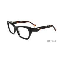 Monture de lunettes optiques œil-de-chat en acétate pour femme, surface polie, charnière à ressort réparable, lunettes de vue tendance