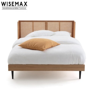 WISEMAX FURNITURE Set di Mobili per Camera da Letto in Stile <span class=keywords><strong>Classico</strong></span> Moderno, Letto King Size con Struttura in Legno Massello e Testiera in Rattan - Product Image 5