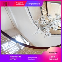 Rampe d'escalier en cuivre de style français américain traditionnel, garde-corps intérieur de villa en alliage d'aluminium, style moderne et luxueux pour balcon