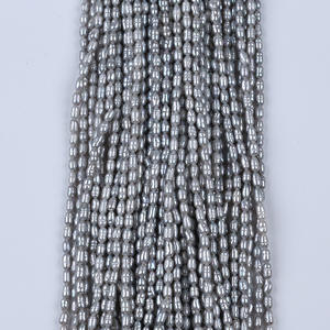 Promotion Handmade Rice Shaped 3-4mm Freshwater Pearls White Gray DIY Necklace <b>Bracelet</b> Earrings <b>Beads</b> <b>for</b> Jewelry Making - Product Image 1