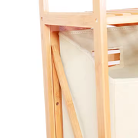 Panier à linge pliable en bambou naturel à 3 niveaux, étagère de rangement, panier à vêtements étanche avec sacs de lavage amovibles pour salle de bain