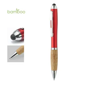 Prostar Classic 2 In 1 Bamboe Balpen Stylussen Feature Met Zacht Tips Met Custom Logo Voor Relatiegeschenken