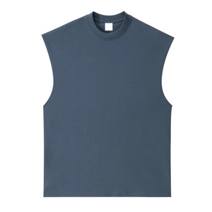 Camiseta sin mangas <span class=keywords><strong>de</strong></span> corte holgado y peso pesado <span class=keywords><strong>de</strong></span> 350 g, estilo chaleco corto extragrande, con logo bordado o estampado personalizado, color liso para hombre. - Product Image 5