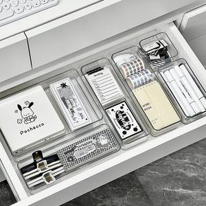 Separadores de cajones de acrílico transparente Nora, organizador de oficina rectangular, caja de almacenamiento apilable para escritorio, para papelería y cosméticos - Product Image 2