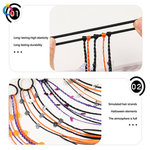 QIYUE Halloween capelli di zucca parrucca da donna per capelli accessori per capelli intrecciati fascia per capelli all'ingrosso - Product Image 4
